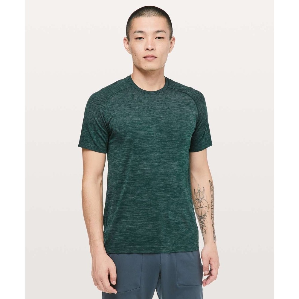 Lululemon Metal Vent T-Shirt Men's XL Anchor/Royal Emerald Tech Seamless Workout